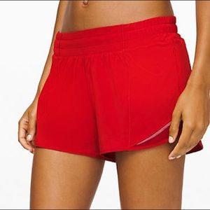 Lululemon Red Hotty Hot shorts